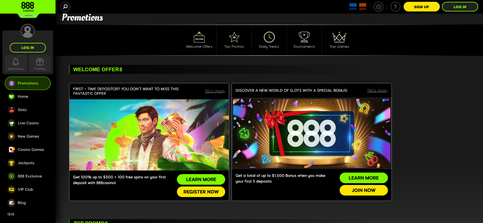 888 casino bonuses & promotions