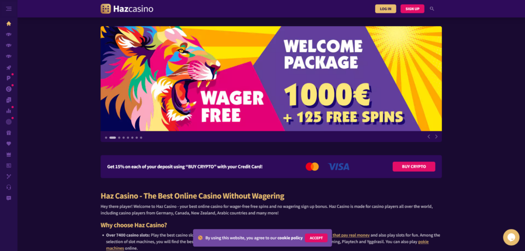 Haz casino website design