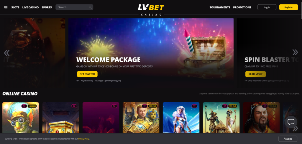 LV Bet casino site design