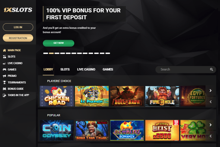 1xslots mobile site