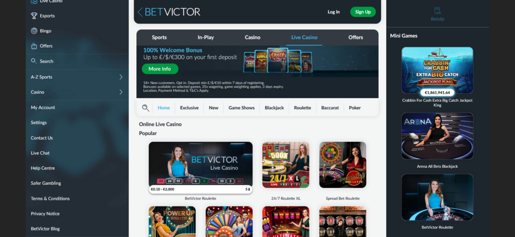 BetVictor casino site