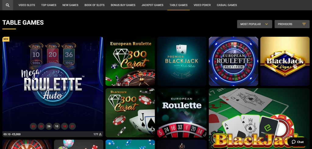 Olympusbet casino table games