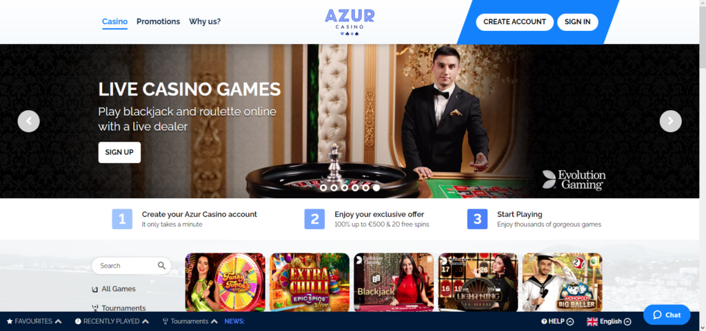 Azur casino live dealer games