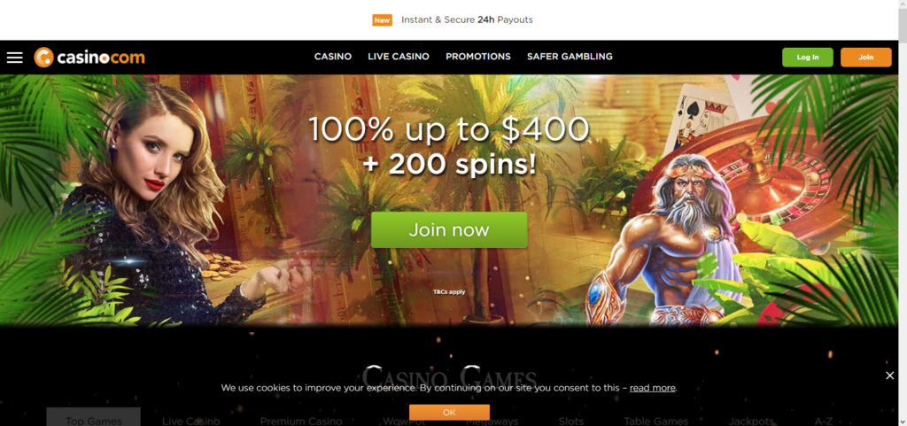Casino.com site live dealer games