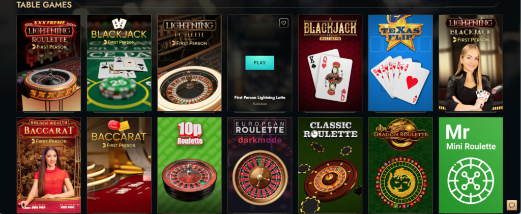 Dolly casino table games