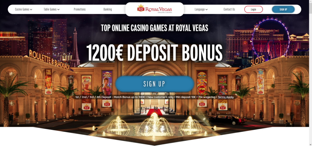 Royal Vegas casino deposit bonus