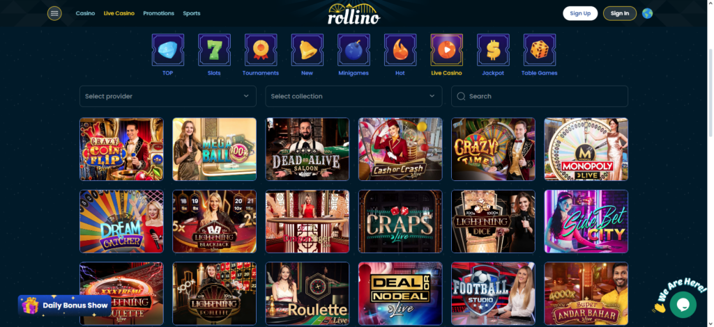 Rollino casino games