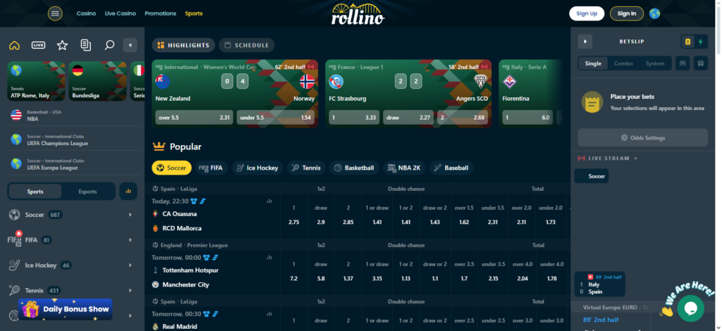 Rollino casino sports betting