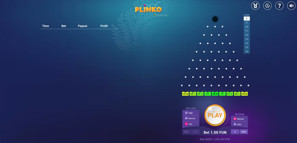 Plinko slot by BGaming