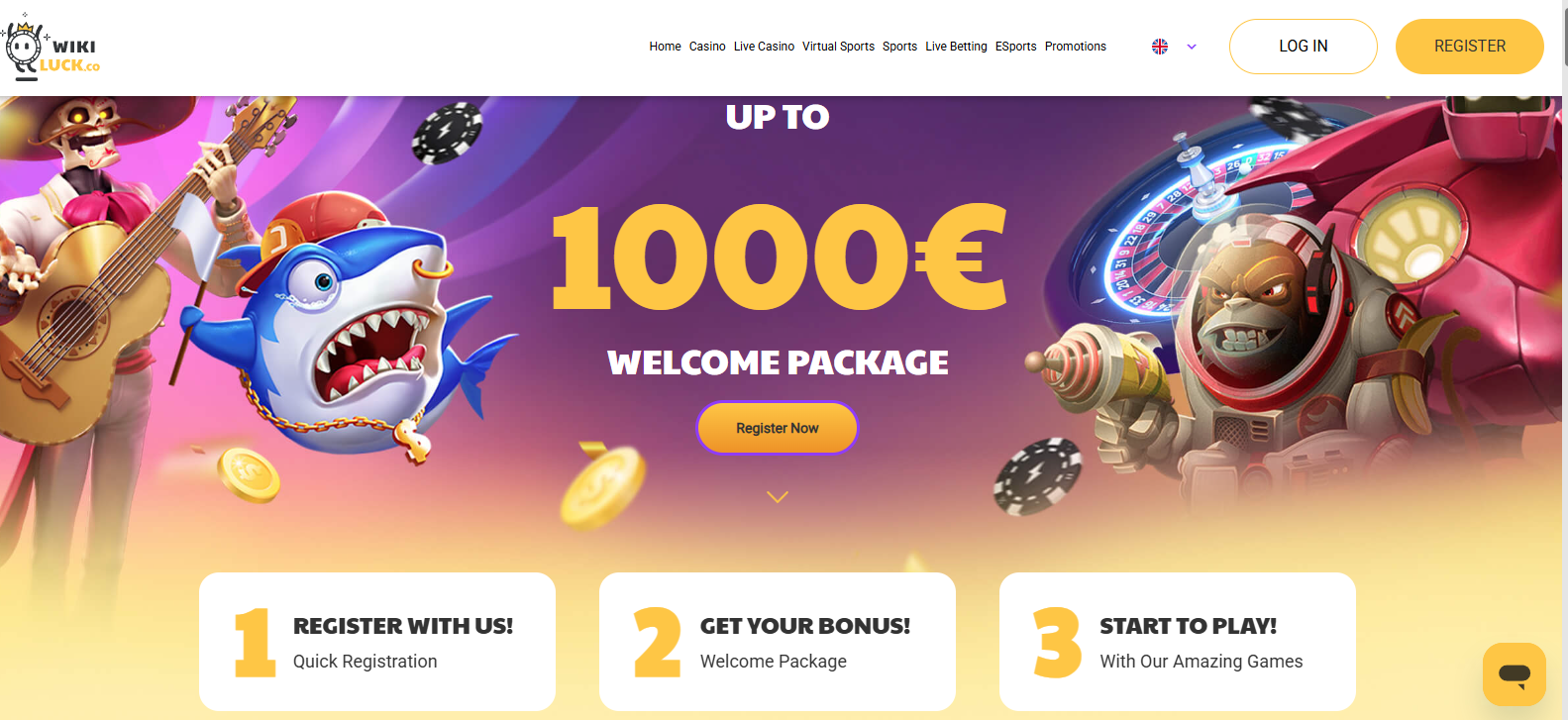 Wikiluck casino homepage