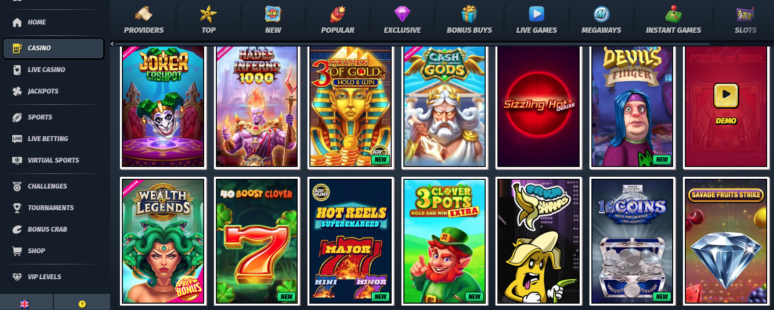 Allyspin casino games