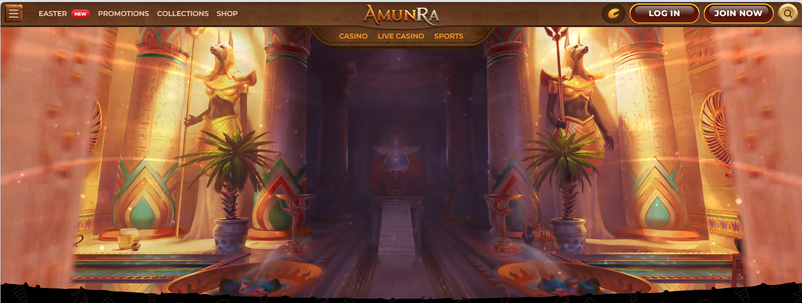 AmunRa online casino homepage