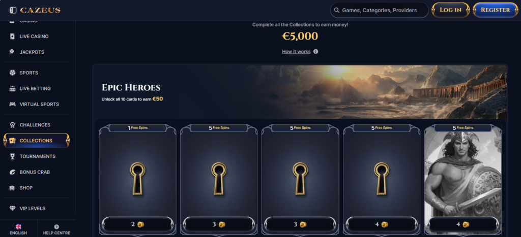 Cazeus Casino collections