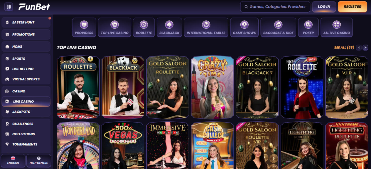 Funbet casino games