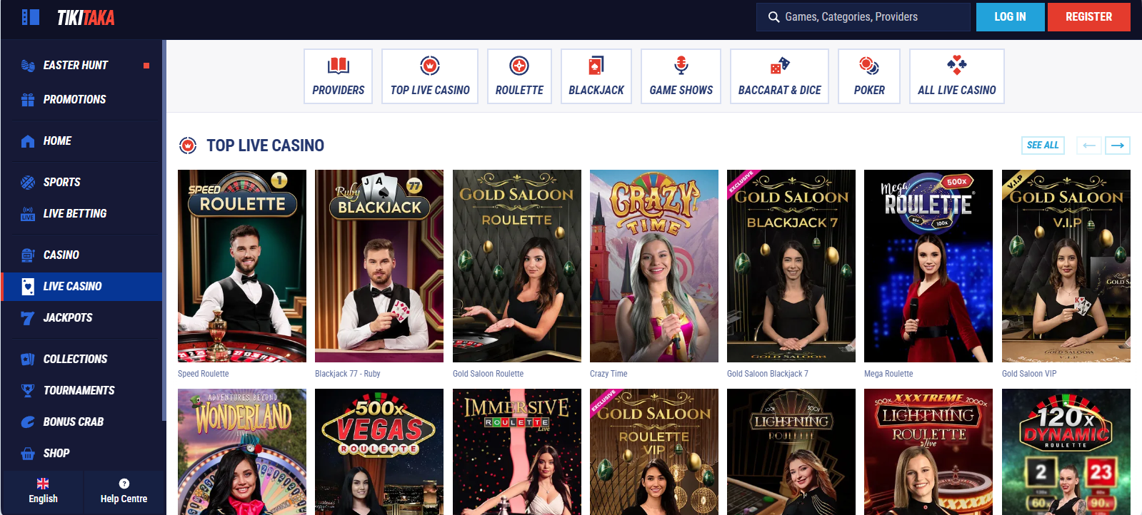 TikiTaka casino live games