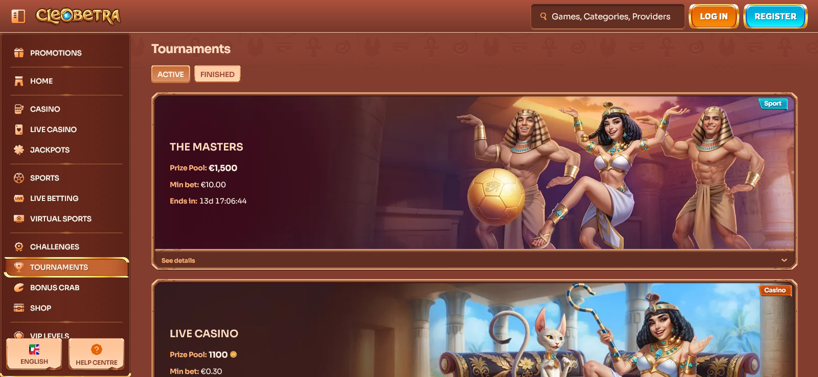 Cleobetra Casino tournaments