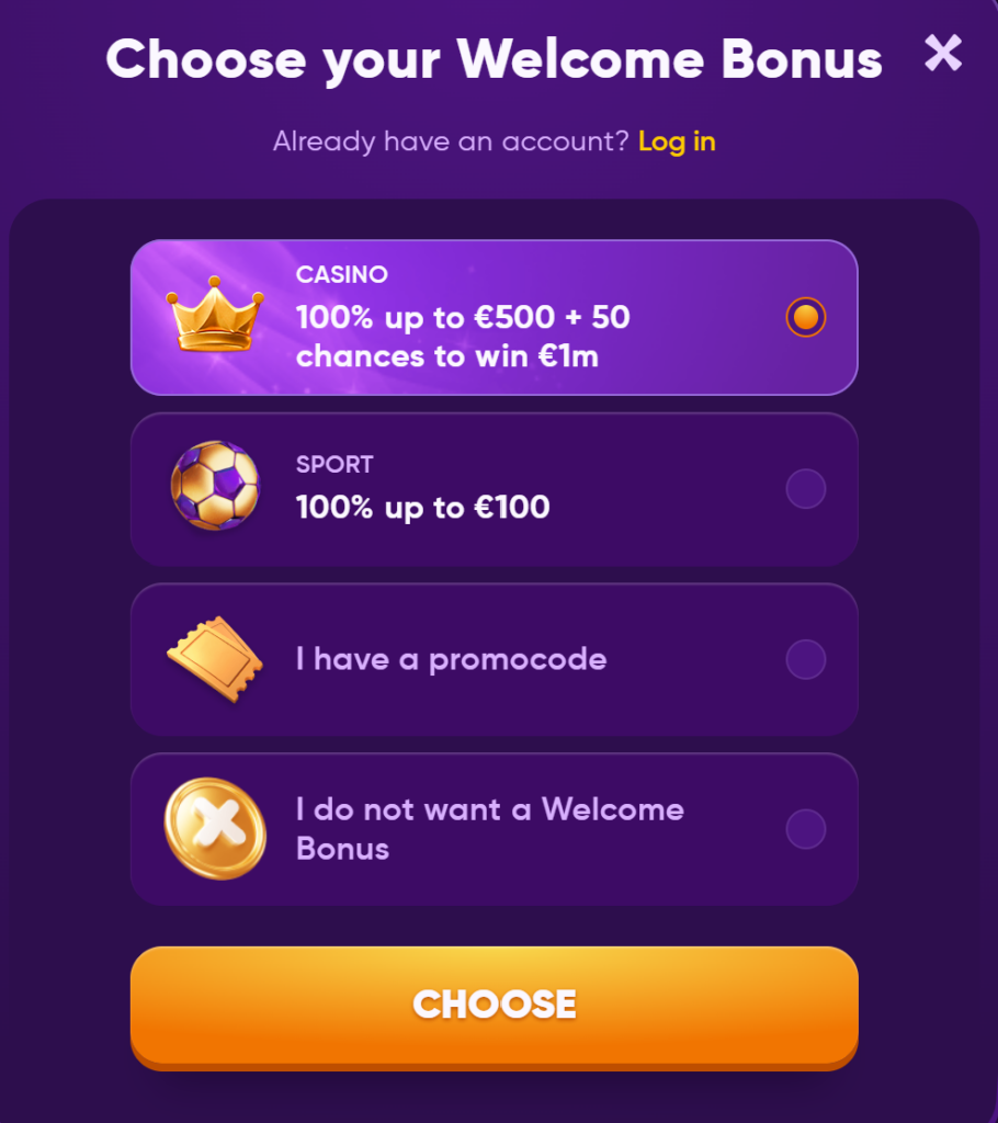Royal Fortune Wheel Welcome Bonus