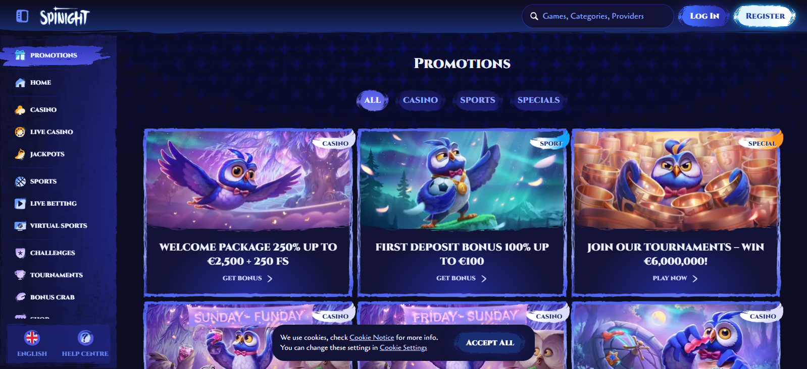 Spinight casino promotions