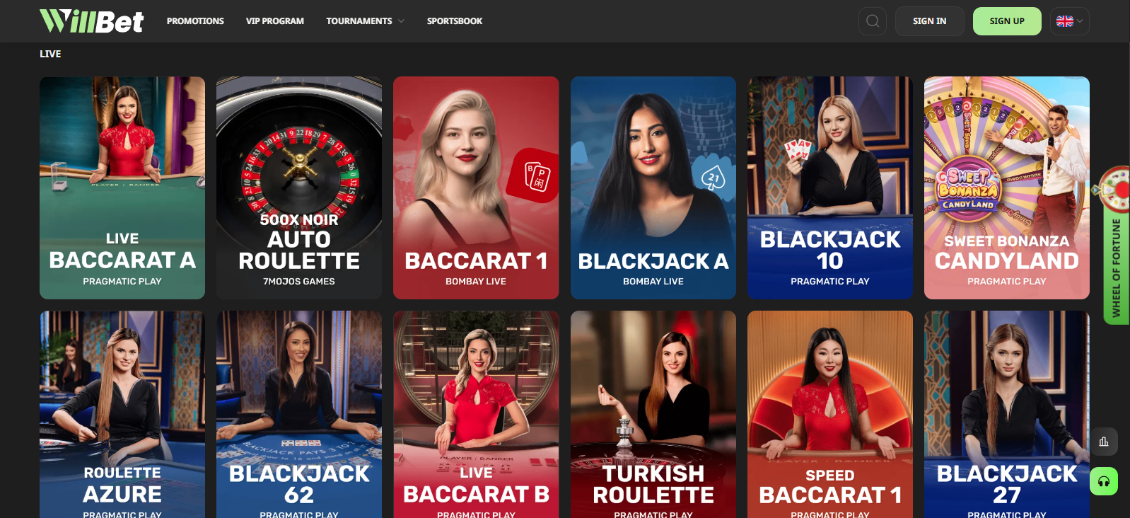 Willbet casino live games