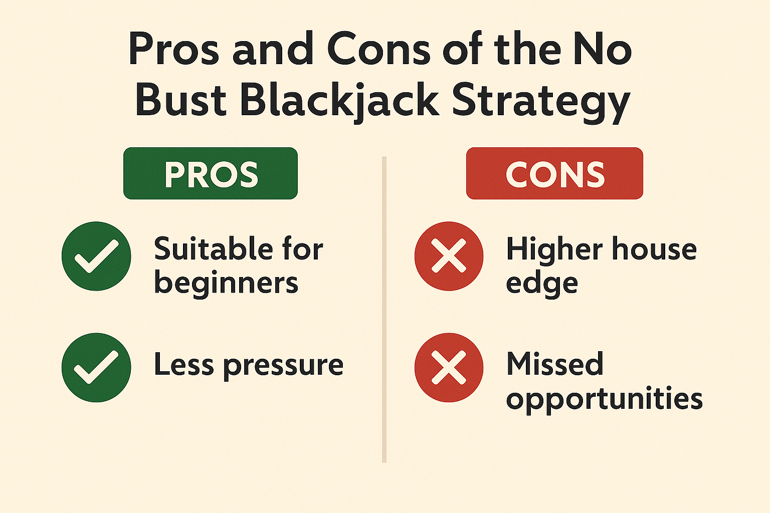 Pros and Cons of the Never Bust Blackjack Strategy