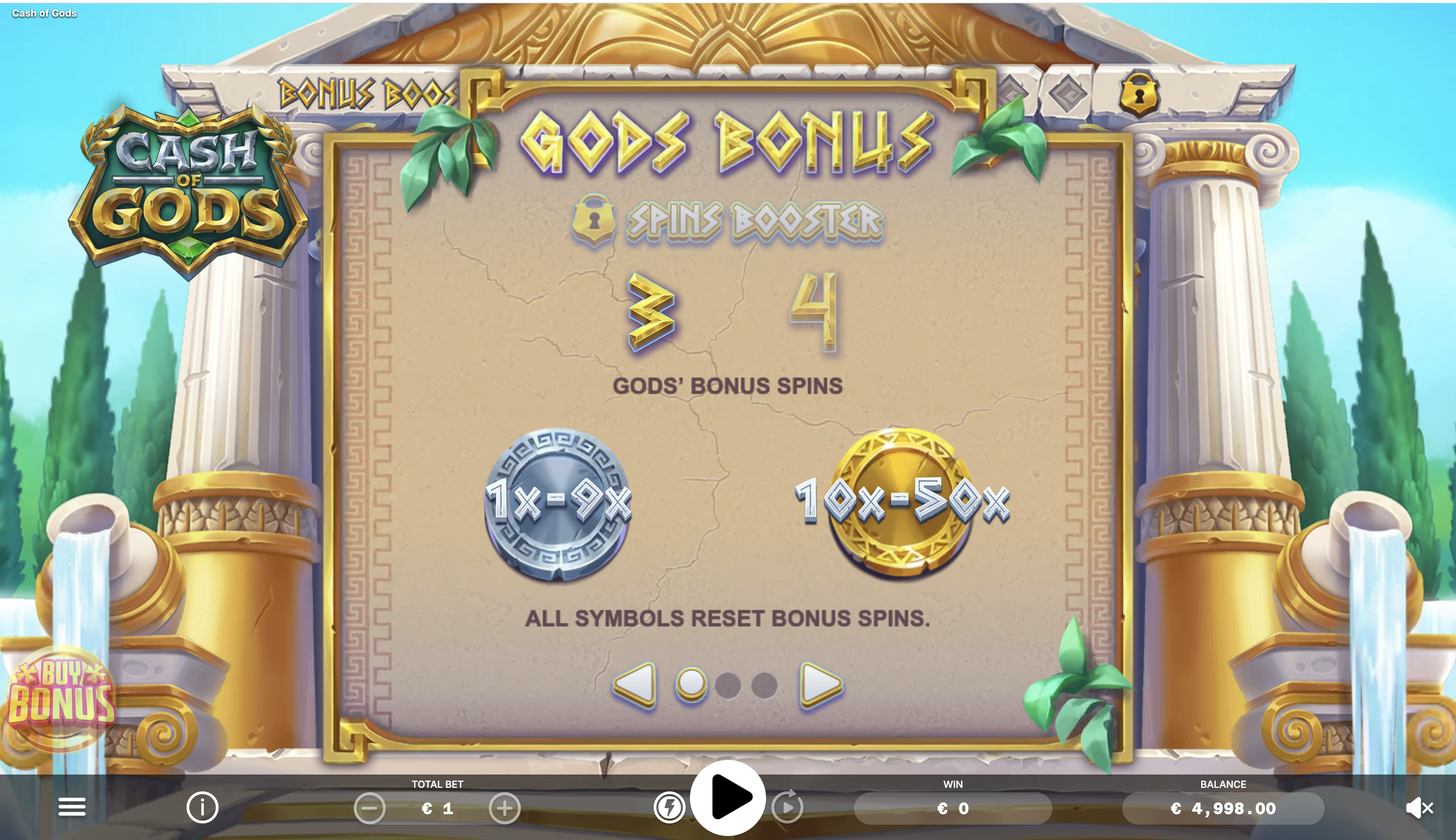 cash of gods bonus features