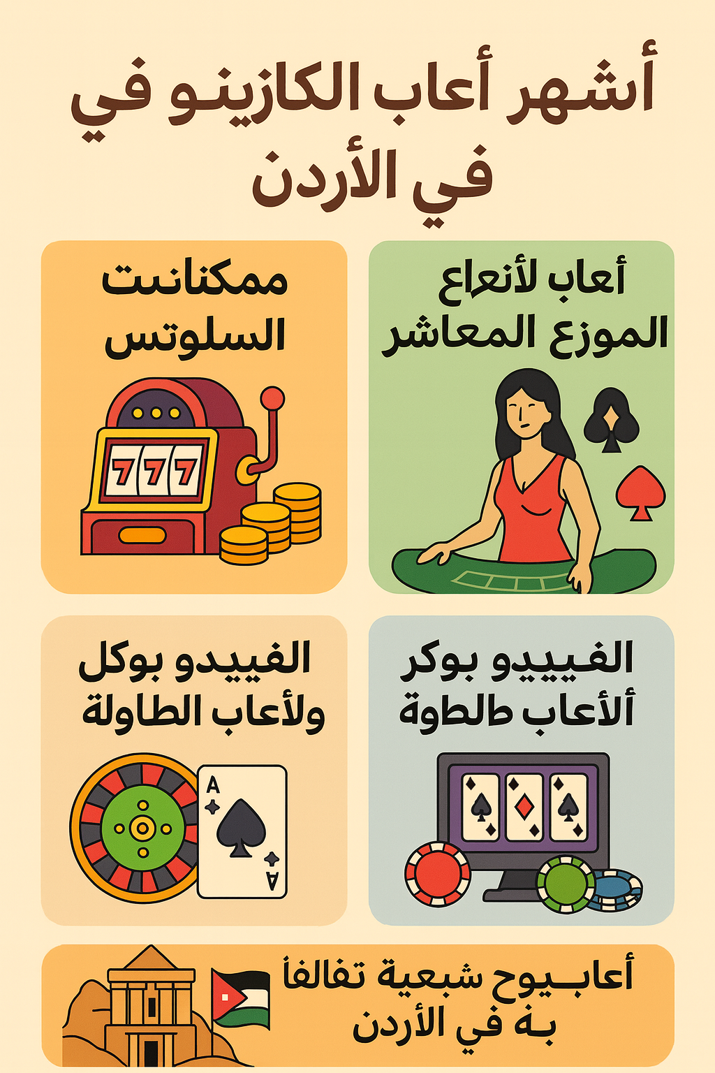 أشهر ألعاب الكازينو في الأردن